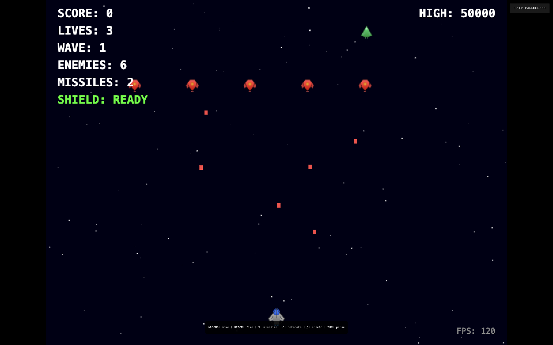 Spaceship Defender gameplay screenshot